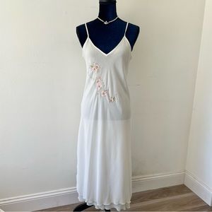Vintage California Dynasty long embroidered slip dress